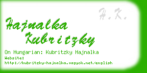 hajnalka kubritzky business card